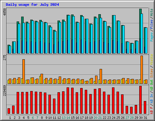 Daily usage for July 2024